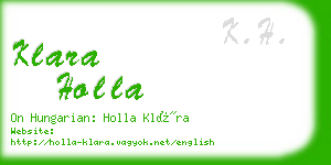 klara holla business card